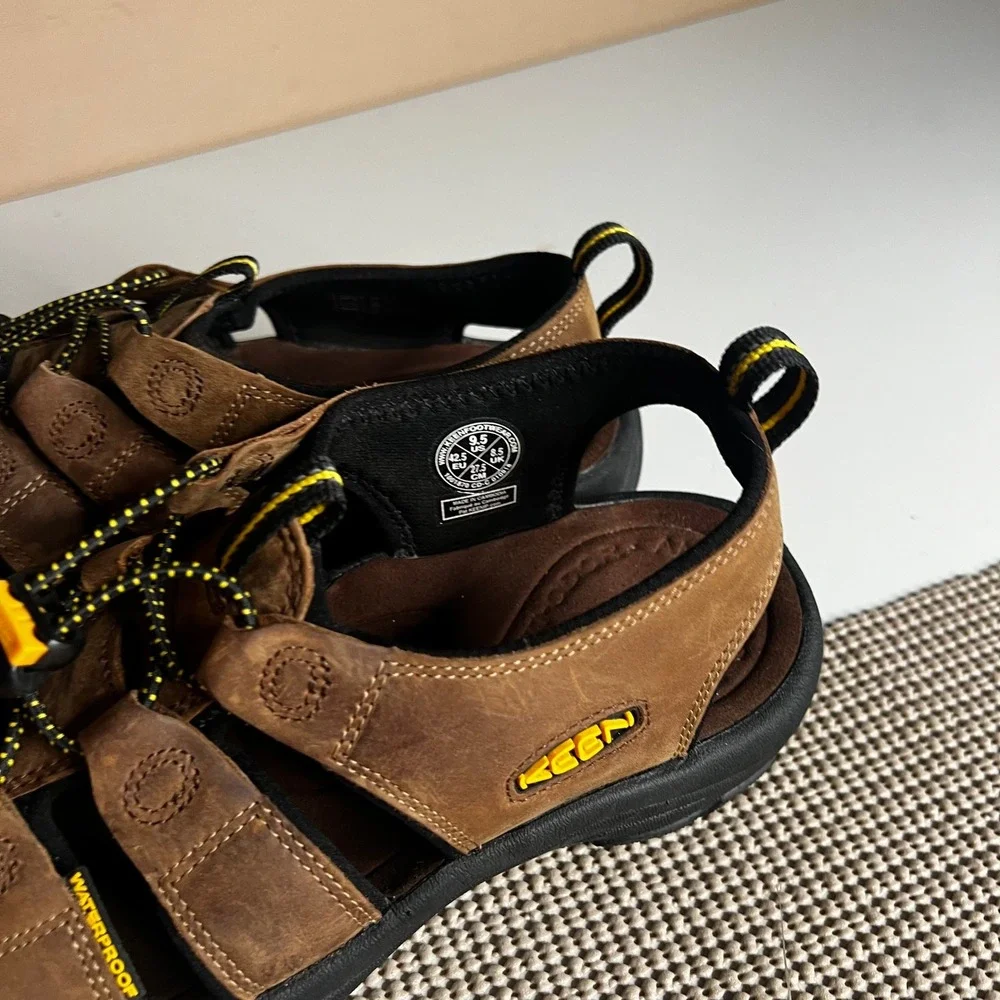 KEEN Newport H2 Mens Brown Leather Waterproof Hiking Sandals 1001870 Size 9.5